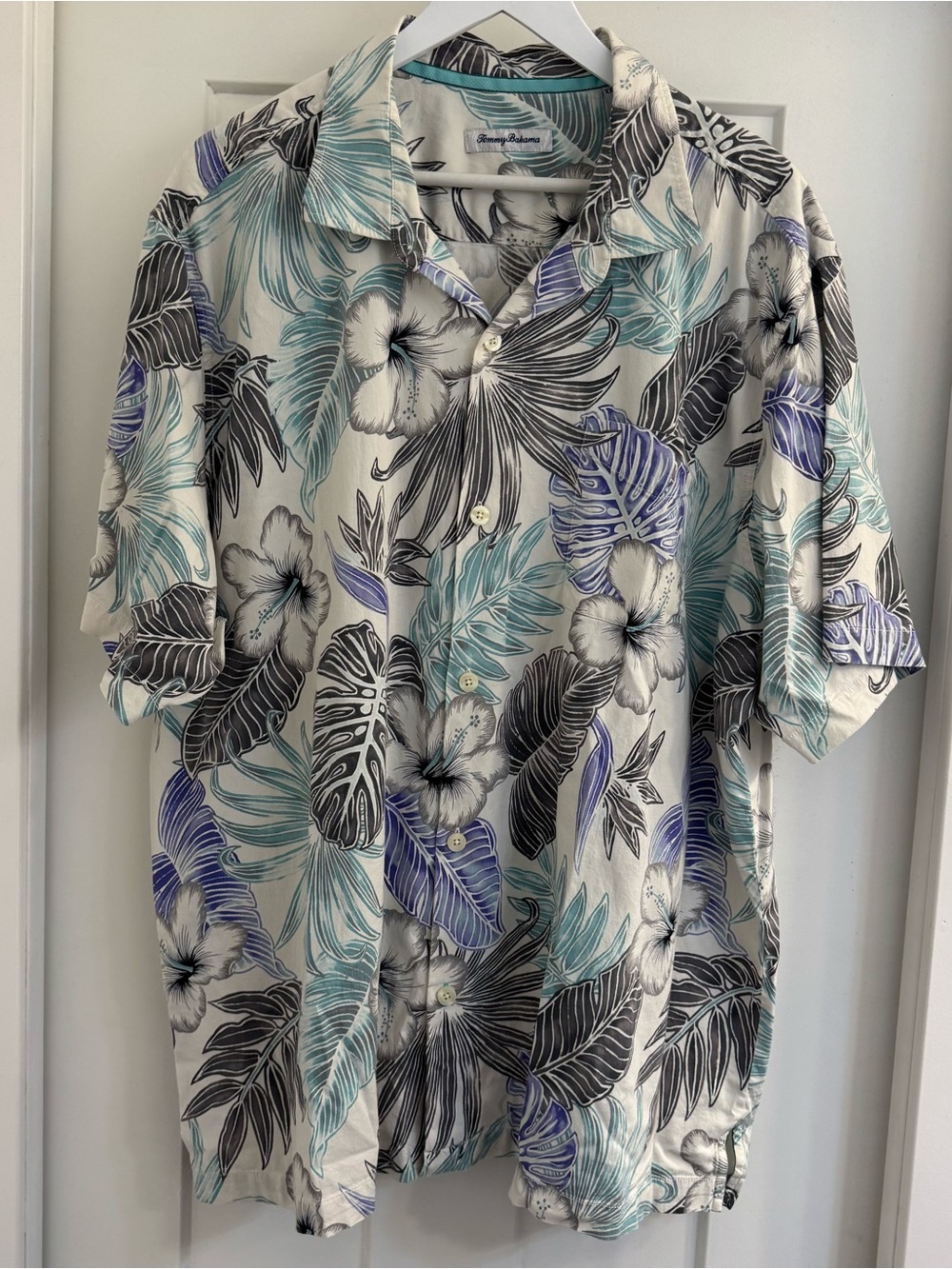 Tommy Bahama Konkan Jungle Silk Blend Camp Short Sleeve Shirt Men Size XXL/TTG